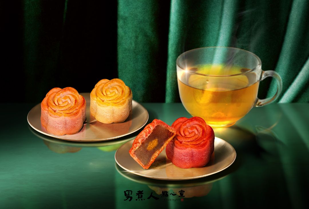玫香、南瓜、檸檬三款茶花餅並列-台灣在地食材製作